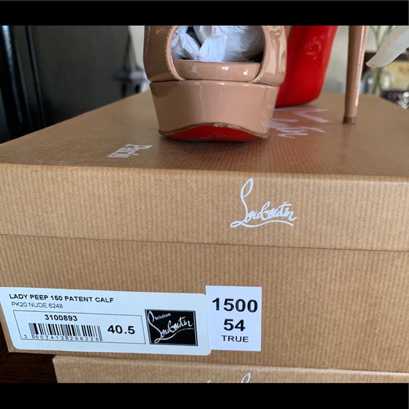 Christian Louboutin - Peep Toe - Nude - Platform - Picture 4 of 5